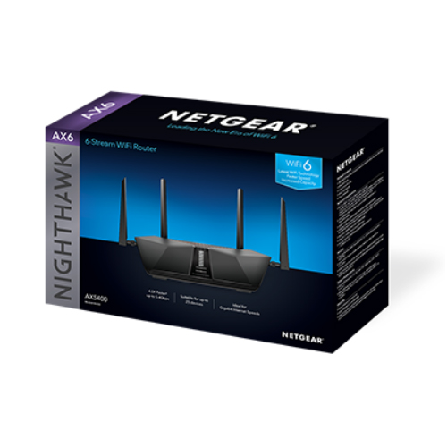 Netgear NightHawk AX5400 6-Stream WiFi 6 Router with Netgear Armor (RAX50)